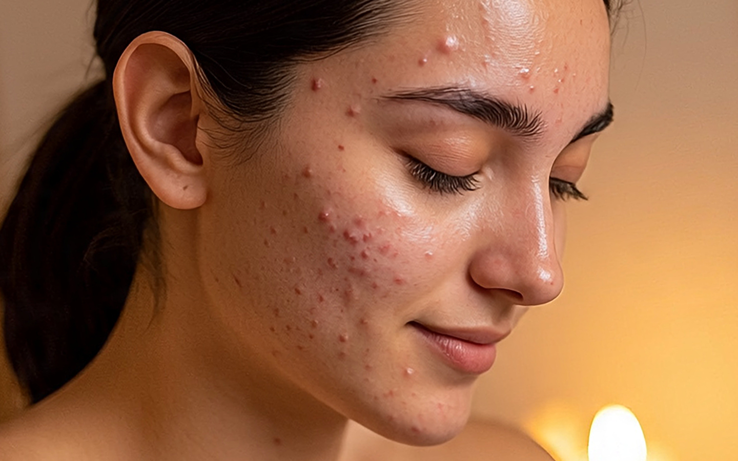 rostro de acné